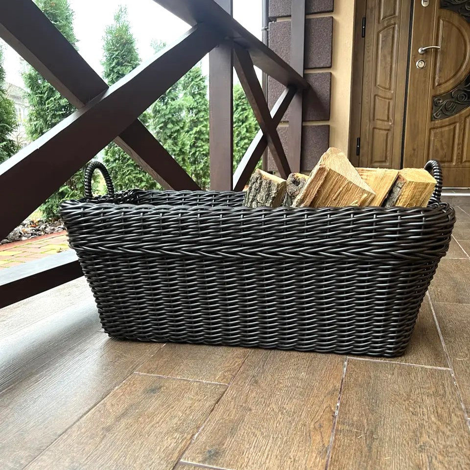 Дровница для печи из ротанга, дровник с ручками на 65Л, корзина для ...