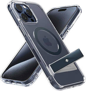 Чохол Caseology Capella Mag Kickstand Clear Titan Blue для iPhone 15 Pro ACS07134