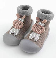 Носочки-ботинка для малюків з не ковзачою підошвою 18/19(11,5 см внутрішня довжина) Сірий n-11512