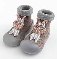 Носочки-ботиночки для малышей с не скользящей подошвой 20/21(12,5 см внутренняя длина) Серый n-11513
