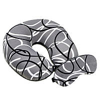 Набор Бело-черные линии на сером 179144 дорожная подушка-рогалик и маска для сна Home Line