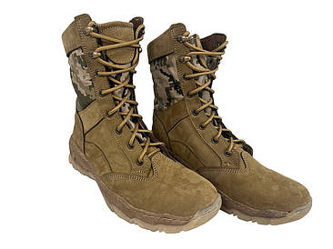 Зимові черевики берці, берці ARMOS на хутрі світлий піксель