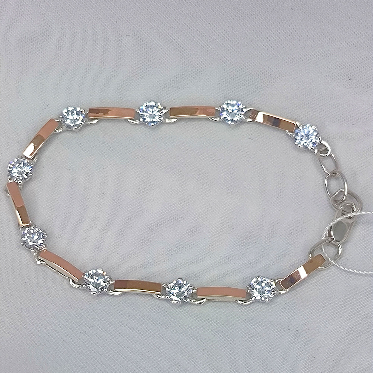 Браслет срібло зі вставками золота