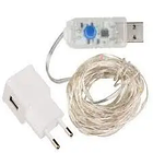 Гірлянда 100 led нитка довжина 10м c USB для 5v, powerbank White крапля роси, фото 5
