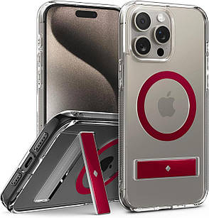 Чохол Caseology Capella Mag Kickstand Clear Red для iPhone 15 Pro ACS07090
