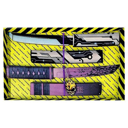 SO2-9-B Набір 28 см сувенірних ножів — Legacy транзистор і рестлес Tanto, фото 1