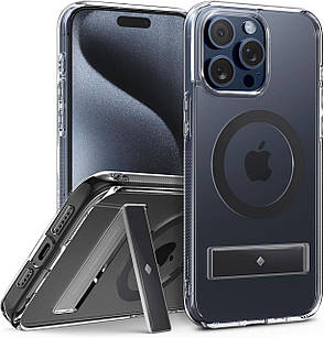 Чохол Caseology Capella Mag Kickstand Clear Charcoal для iPhone 15 Pro ACS07089