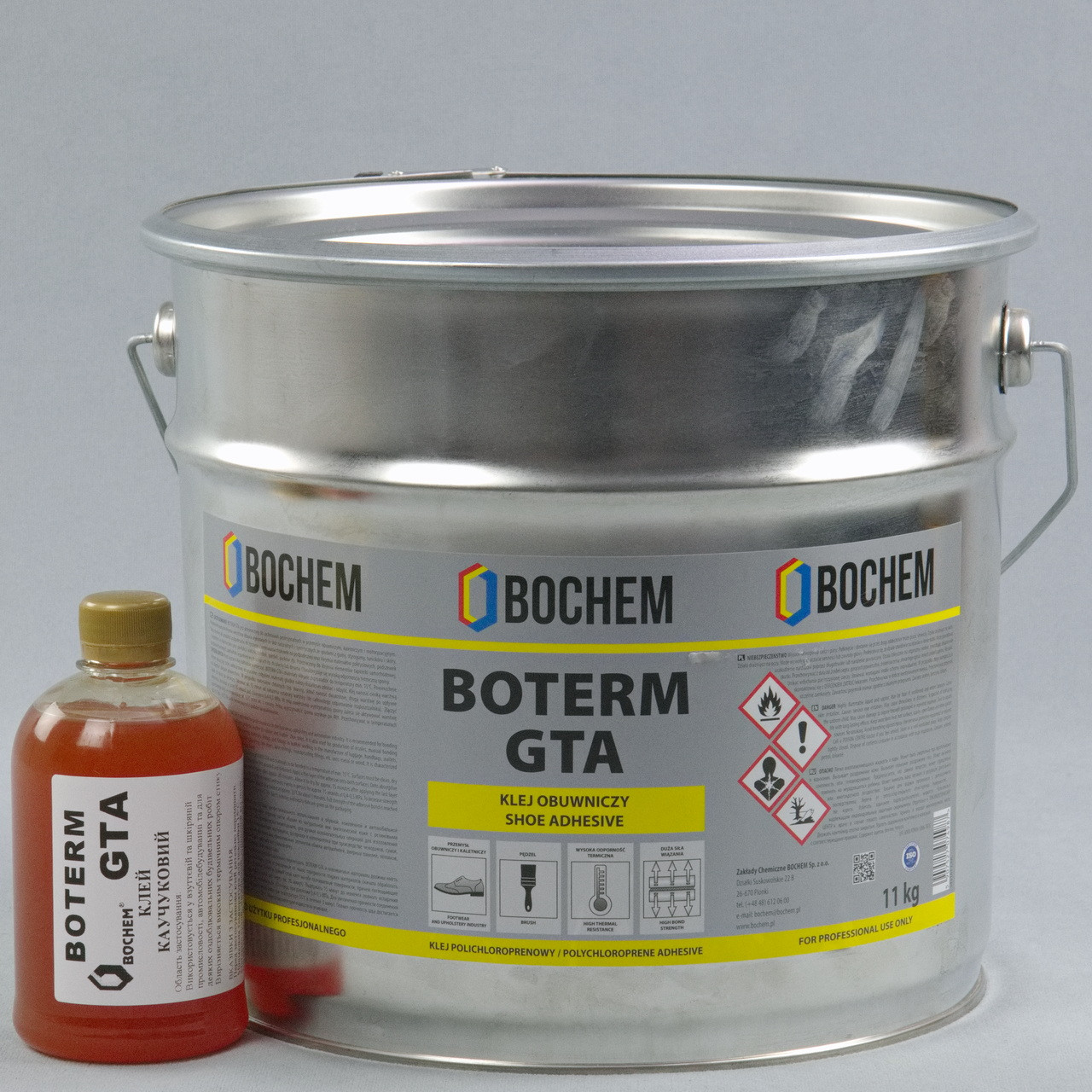 Клей BOTERM GTA 0.5л, полихлоропреновый каучуковий для шкірозамінника, тканини, карпета, Польща