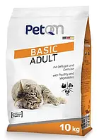 Сухой корм для кошек PetQM Cat Basic Adult 10 kg with Poultry & Vegetables с птицей и овощями 10 кг