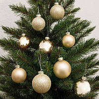 Елочные стеклянные шарики "House of Seasons" комплект из 42 штук для украшение елки или новогоднего интерьера
