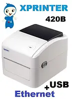 Принтер этикеток Xprinter XP-420B / Ethernet+USB / 203dpi