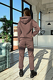 Теплый спортивный костюм качественная тринитка на флисе 44-56 размеры разные цвета сливовый, фото 3