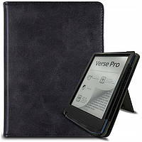 Чехол PocketBook 629 Verse Mist Grey (Bright Blue) з ремінцем та підставкою чорний – обкладинка для Покетбук PB629