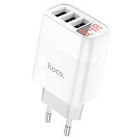 СЗУ Hoco C93A Easy charge 3-port digital display charger