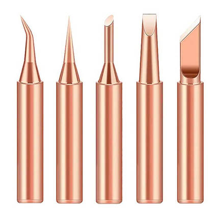 Жала мідні для паяльника 900M, набір 5 шт / 3.2D / 2C / IS / I / K, фото 1