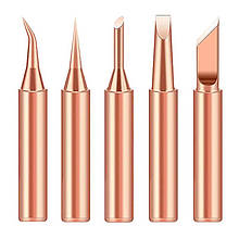 Жала мідні для паяльника 900M, набір 5 шт / 3.2D / 2C / IS / I / K