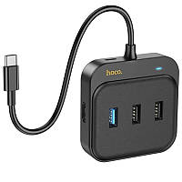 Переходник HUB Hoco HB37 Easy link 6-in-1 Multiport Adapter (HDTV+RJ45+USB3.0+USB2.0*2+PD100W)