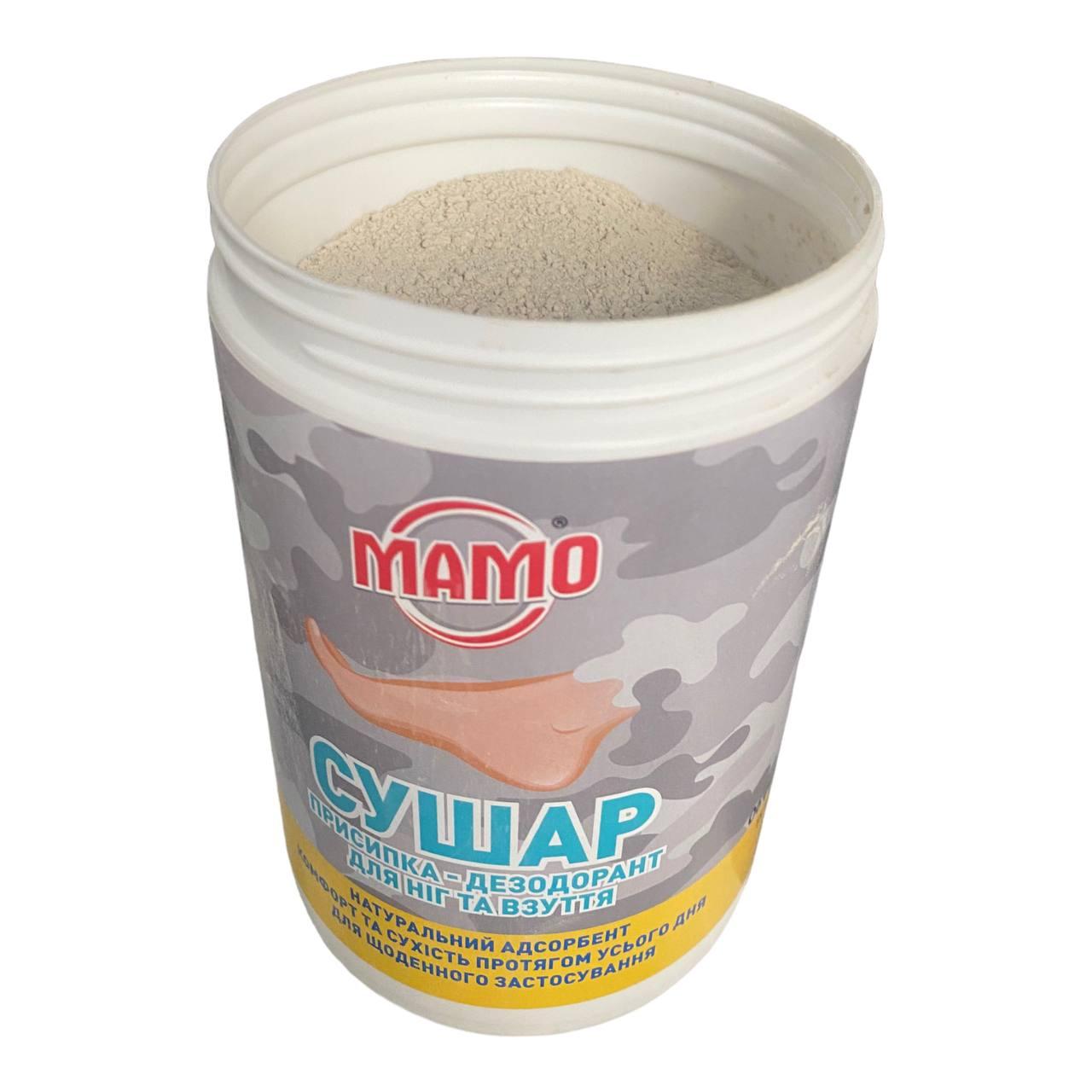Сушарка присипка-дезодорант МАМО 1000 мл для ніг і взуття Сушар, фото 1