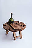 Винний столик з дуба 35 см оригінальний подарунок, фото 2