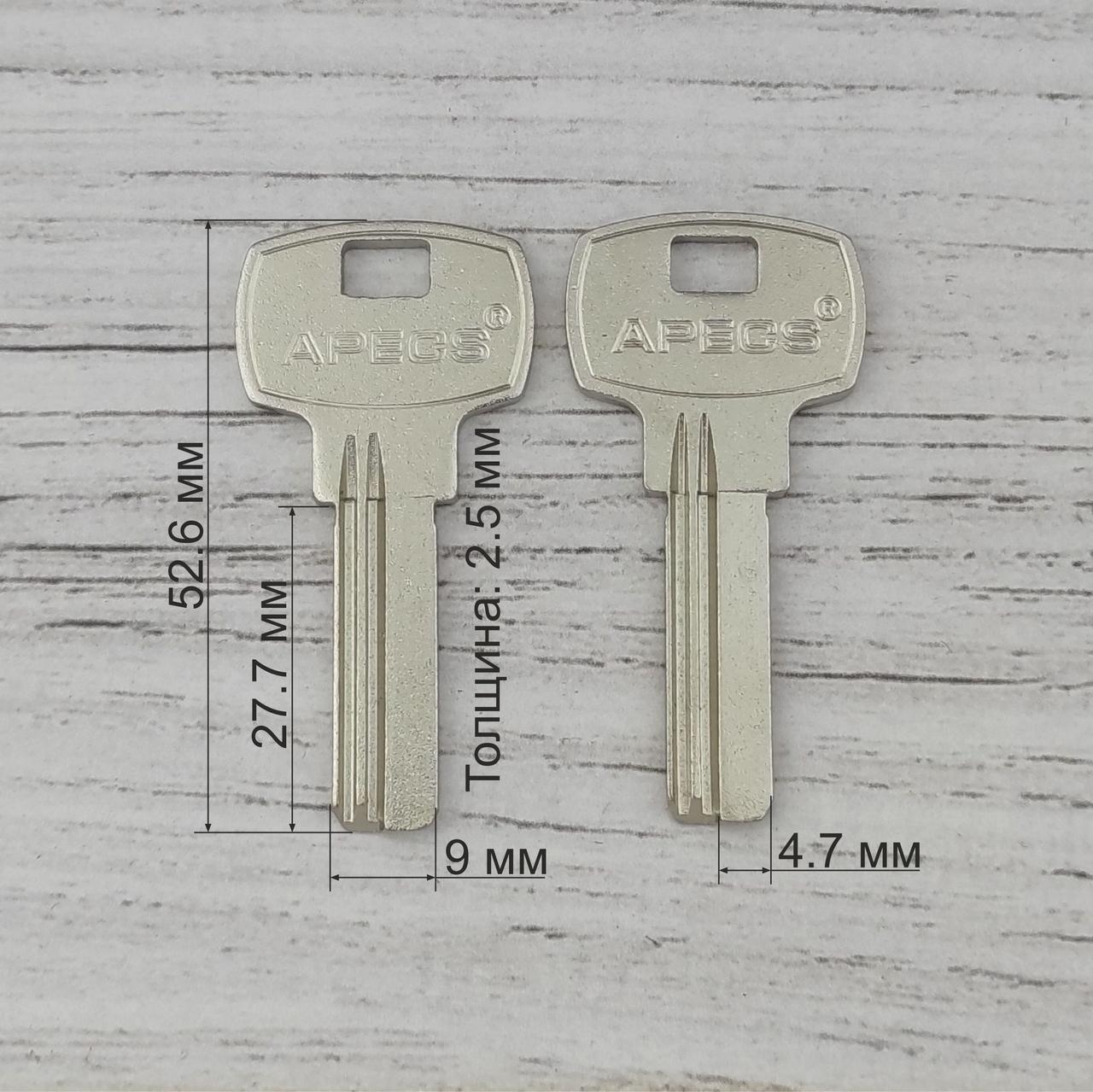 Ключ №23 E-300 APECS заготовка (латунь) - фото 1 - id-p2040268689