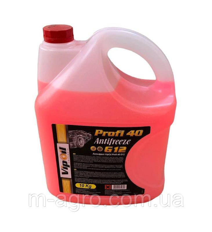 Антифриз VIPOIL Profi 40 G12 (10 кг) червоний -30 °C