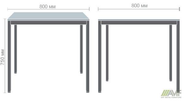 Размеры стола Турин 80х80 см