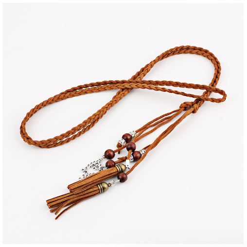 Жіночий пояс мотузка з китицями та намистинами для плаття NUOYA 04189, фото 1