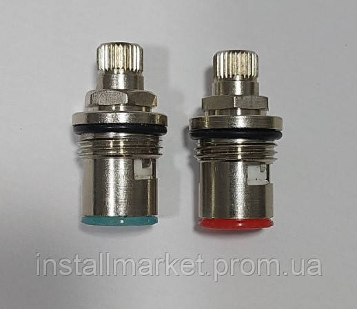 Комплект сменных керамических клапанов в сборе (кран - буксы) для двойных краников (36x19 мм) - фото 1 - id-p992043442