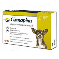 Симпарика жевательные таблетки от блох и клещей для собак 1,3-2,5 кг