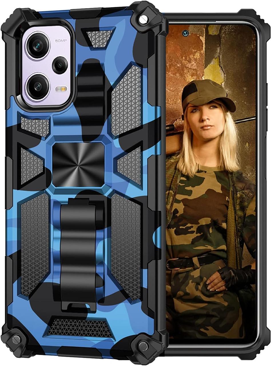 Чехол Military Shield для Xiaomi Redmi Note 12 Pro 5G бампер противоударный с подставкой Blue - фото 10 - id-p2040275282