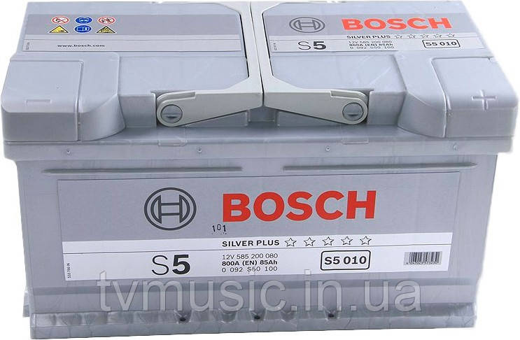 Акумулятор Bosch S5 010 Silver Plus 85 Ah 12 V (0092S50100)