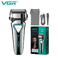 Электробритва для лица Shaver VGR V-333 шейвер для бритья, электробритва сеточная мужская на аккумуляторе (TI)