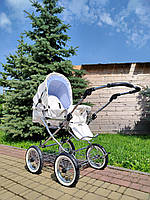 Детская комбинированная коляска Eichhorn Combination Stroller Бело-голубая (417RFS-K086-AIR-FTC)