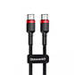 Кабель Baseus Type-C - Type-C 1м PD 3A 60W Cafule Black / Red, фото 2