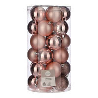 Ялинкові кульки 30 штук "House of Seasons" пластикові кулі для прикрашування вашого новорічного дерева рожеві