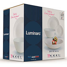 Набір тарілок Luminarc Zelie White 19пр. V3792
