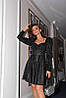Блискуча жіноча міні сукня з чашками пушап та пишними рукавами люрекс Sms8852, фото 8