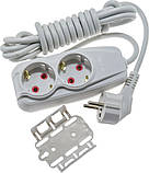 Подовжувач Quantum 2 поста із заземленням білий 2м (3*1,0), фото 4