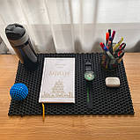 Килимок органайзер для робочого столу, підкладка на робочий стіл 50х30 см OSPORT (R-00026) Чорний, фото 2