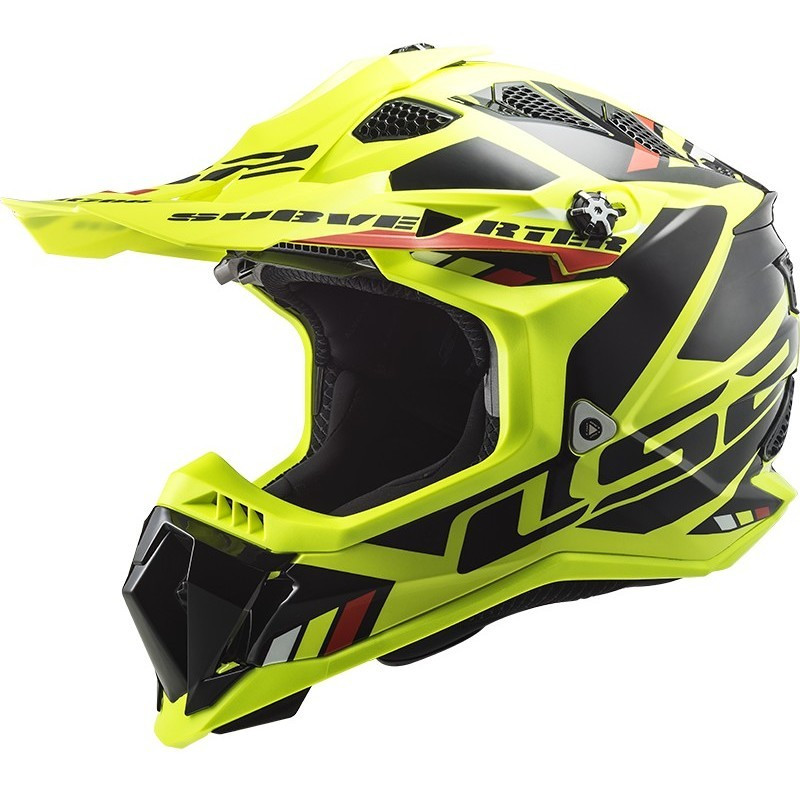 МОТОШОЛОМ ЕНДУРО LS2 MX700 SUBVERTER EVO STOMP КОЛІР H-V YELLOW BLACK, фото 1