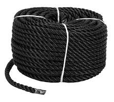 Веревка Polyester 3 strand rope 6mm*30m black