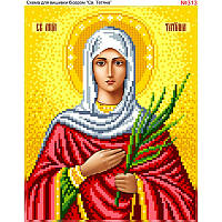 Схема вишивки бісером на габардині Св. Татьяна