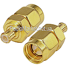 Перехідник штекер SMA- гніздо MCX, латунь, gold