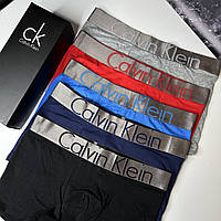 Мужские трусы боксеры Calvin Klein Steel 5 шт, Набор мужских трусов Кельвин Кляйн в подарочной коробке M