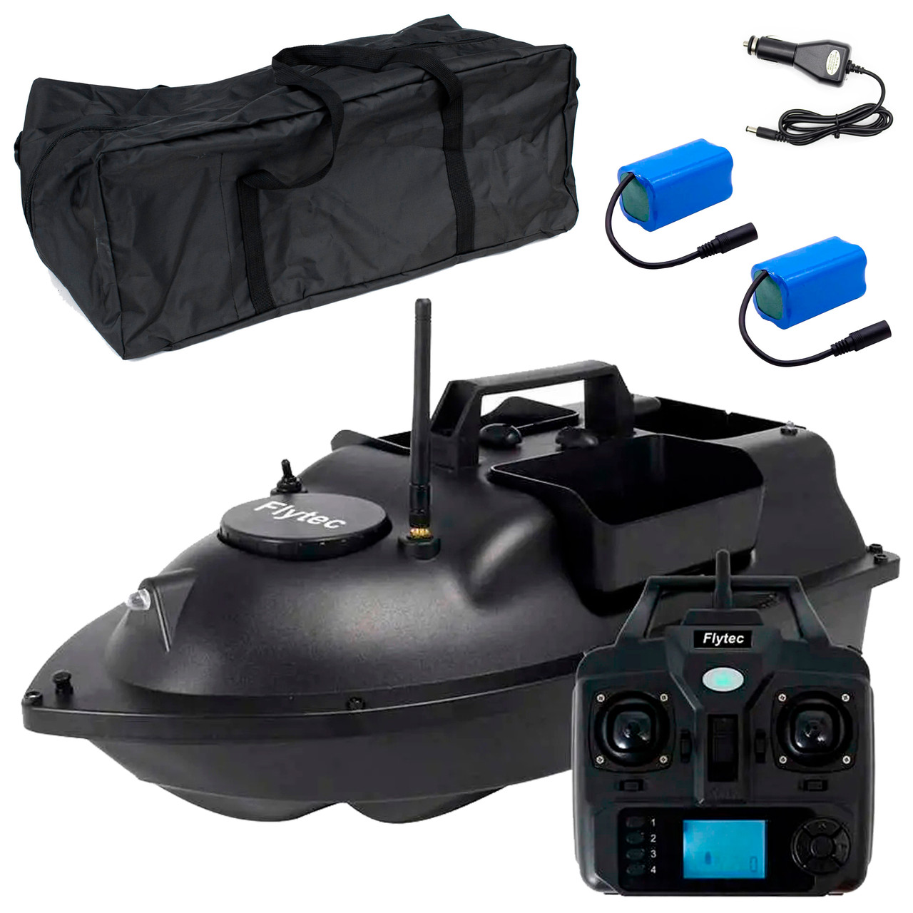 Комплект корпового кораблика Flytec V010 GPS з сумкою + основний та додатковий акумулятор на 12000 мАг