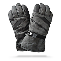 Мужские лыжные серые высокие перчатки-краги LS0105