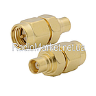 Перехідник штекер SMA- штекер MCX, латунь, gold