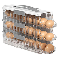 Контейнер для хранения яиц 24 шт / Органайзер в дверцу холодильника для яиц / Трехуровневый контейнер для яиц