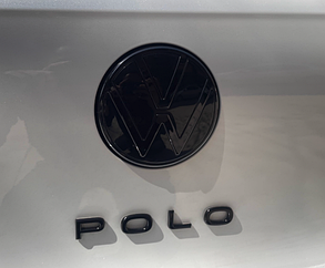Емблема напис POLO VW (Фольцваген) NEW type - Чорний глянець 155x20 мм, фото 3