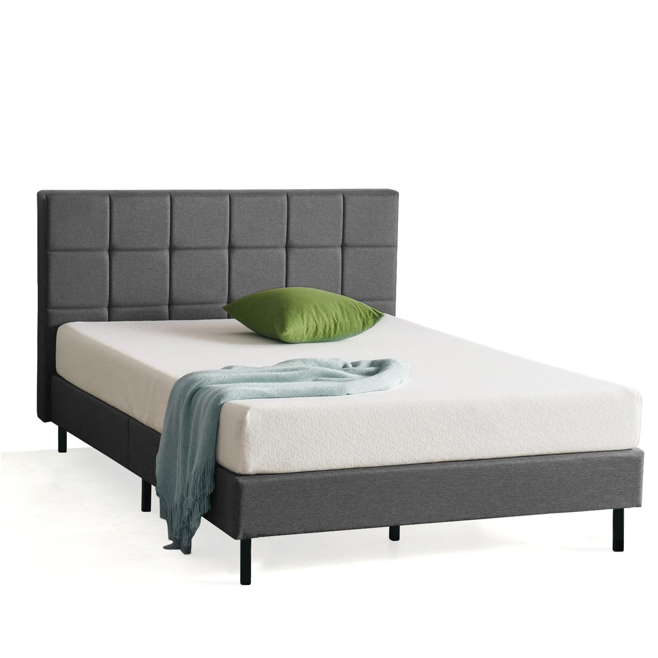 Двуспальная кровать Ванда 140х200 Серый (металлический каркас, разборная) - фото 1 - id-p2019427564